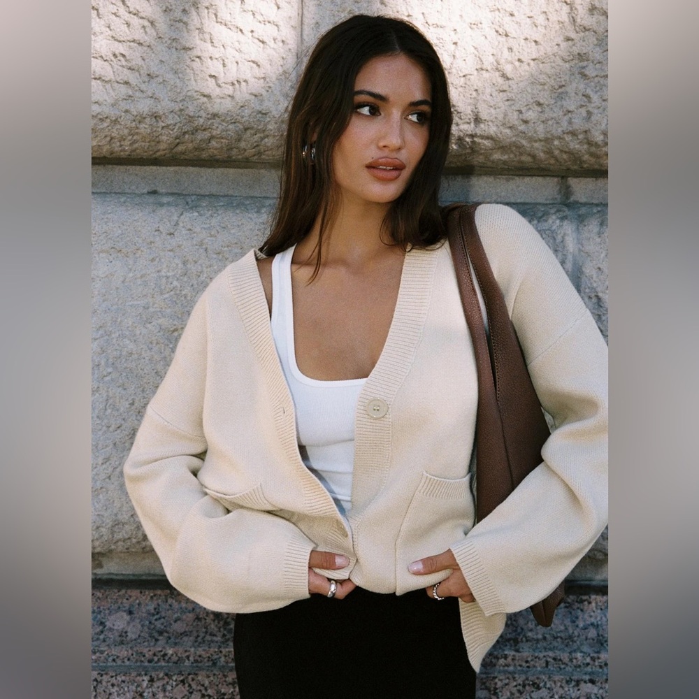 Princess Polly Burke Cardigan in Cream